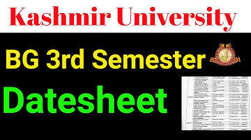 Kashmir University BG 3rd Datesheet Semester Batch 2019 & Backlog Batches