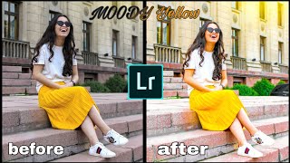 Moody yellow  lightroom preset for free || lightroom editing|| colour contrast|| yellow effect screenshot 4