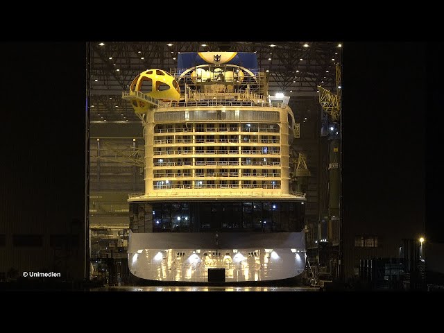 SPECTRUM OF THE SEAS | spectacular big ship launch of RoyalCaribbean cruise ship | float out | 4K