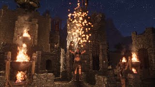 Conan Exiles - " Desert Castle" part 2 in darkness.. Lost Dungeon, fully decorated, Xbox, no mods