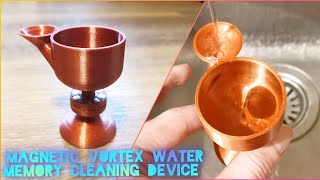 Water memory cleaning device using circular magnet array and Schauberger vortex funnel