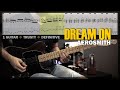 Dream On | Guitar Cover Tab | Guitar Solo Lesson | Backing Track with Vocals 🎸 AEROSMITH