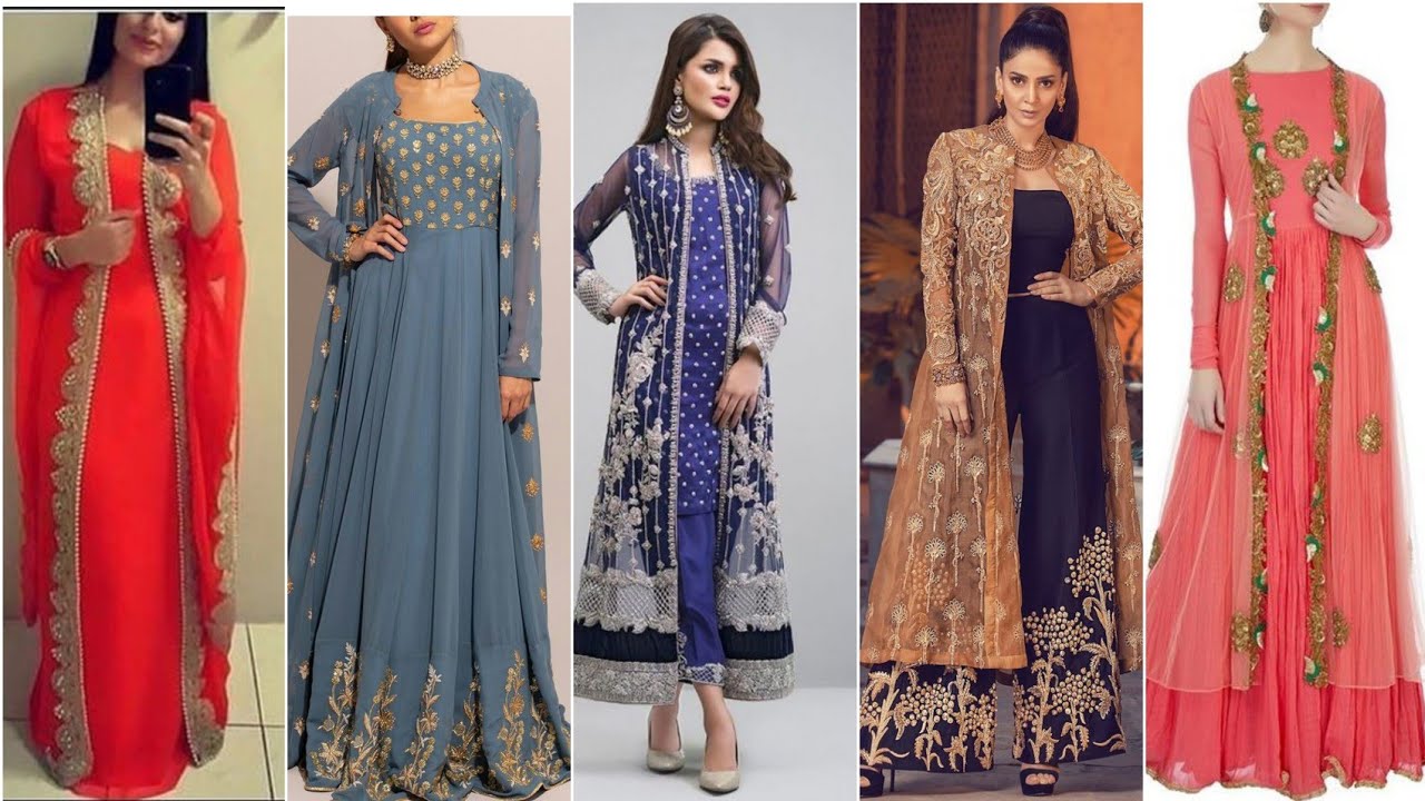 Latest Long Shrugs Designs|| Open-Shirt Party Wears|| Gown Style Party Wears #openshirts #partywears
