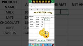 discount formula in excel #excel #shorts #viral #trending #msoffice #exceltips #exceltricks #office