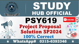 PSY619 How to Make Proposal psy619 SP2024 psy619