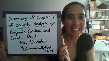 Summary of Chapter 1 of Security Analysis by Benjamin Graham and David L Dodd