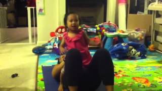 Mia jumping on mommy