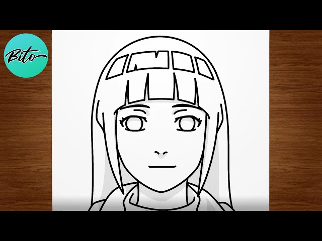 Como desenhar a HINATA HYUGA (Naruto Shippuden) passo a passo, fácil e  rápido 