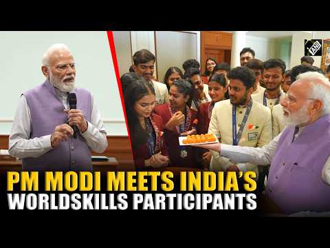 PM Modi interacts with team India participants at WorldSkills Competition, Shanghai 2026, at 7 LKM