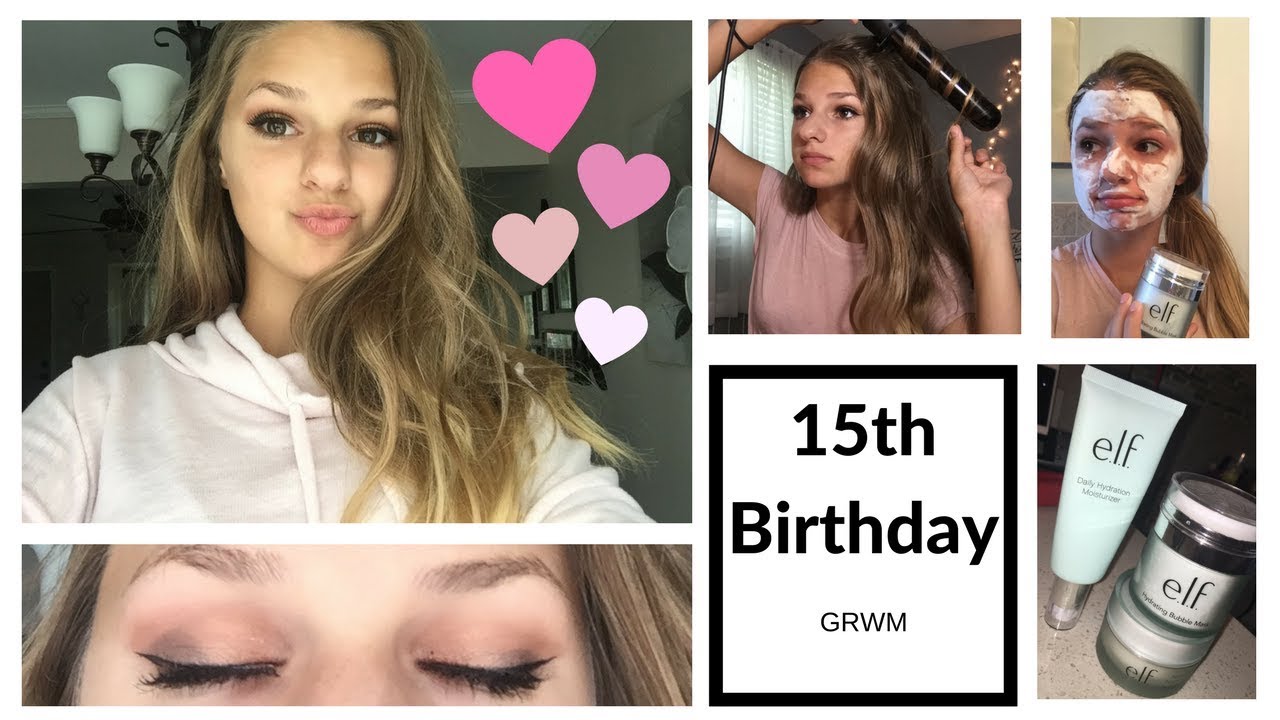 GRWM: 15th BIRTHDAY!!! | WAXING, SKINCARE, MAKEUP, HAIR + OUTFIT!