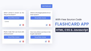 Flashcard App With Javascript | Step By Step Javascript Project screenshot 4