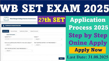 WB 27th SET Exam Form Fillup 2025 // Step by Step Online Apply // WBCSC // How to Apply WBSET Form