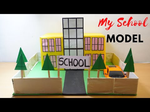 My SCHOOL Building MODEL Making Using CardBoard | DIY project | science project | DIY school model