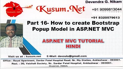 PART 16-CREATE BOOTSTRAP MODEL IN MVC || ASP.NET MVC, WEB API, BOOTSTRAP,JQUERY