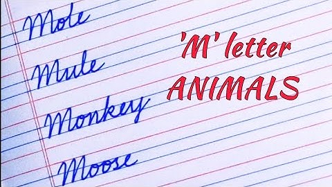 Name Animals with M/ Handwriting practice /Abc for kids #animals #gk #cursive