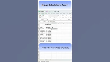 🧮 Age Calculator in Excel — Fast & Easy! ⚡ #Shorts