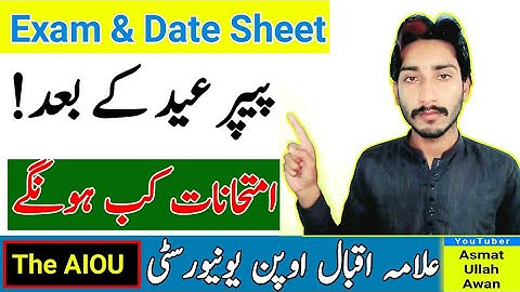 AIOU Autumn 2022 Exam & Date Sheet | AIOU Exam After Eid | AIOU 2023 Exam | The AIOU