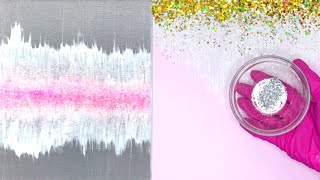 Abstract Acrylic Painting Pink and Glitter Ideas