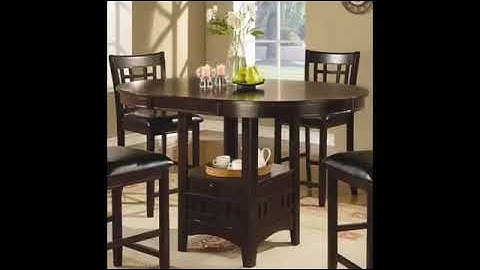 5pc Counter Height Dining Table and Stools Set Dark Cappuccino Finish; kitchen dining furniture