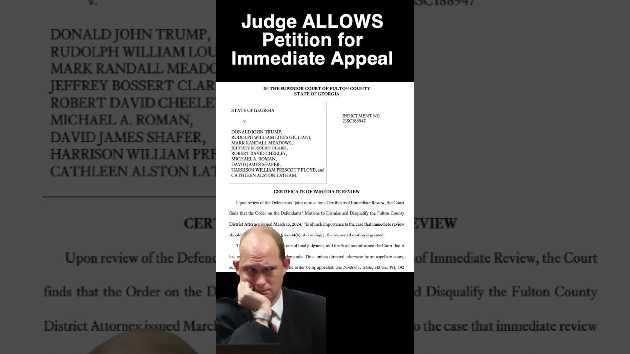 BREAKING: Judge ALLOWS Appeal of FANI WILLIS Order!