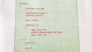Class X |Computer Chapter 4| SEBA| C program to extract the individual digits from  integer#youtube