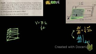 Related Rates Example  Filling a Pool