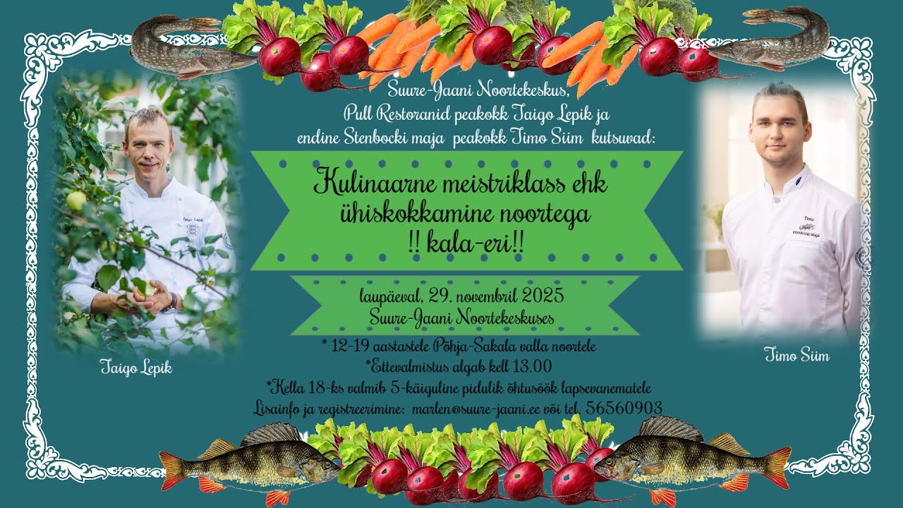 Kulinaarne meistriklass ehk ühiskokkamine noortega Suure-Jaani noortekeskuses