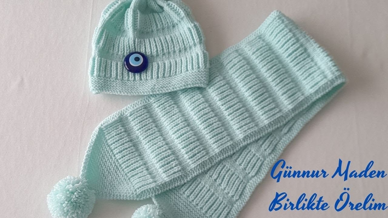 2 Yaş Selanik Bebek Bere ve Atkı                                    #baby #knitting #madenin_elemeği