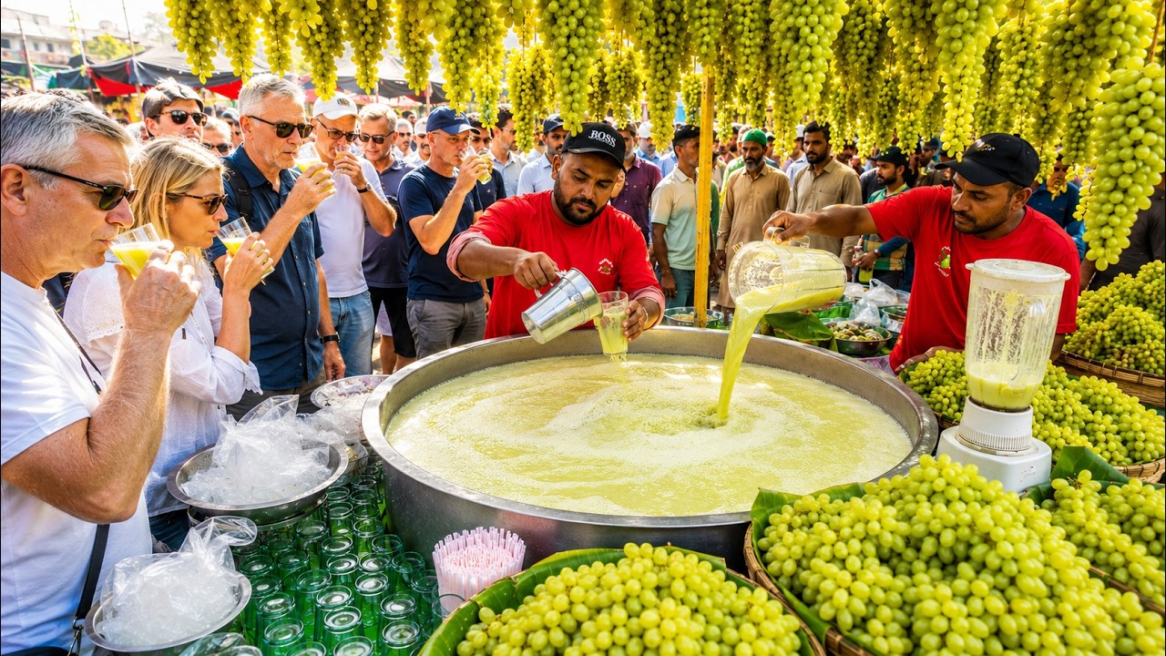 ORIGINAL GRAPES JUICE 🍇 REFRESHING GRAPE JUICE MAKING PROCESS | ULTIMATE STREET FOOD COMPILATION