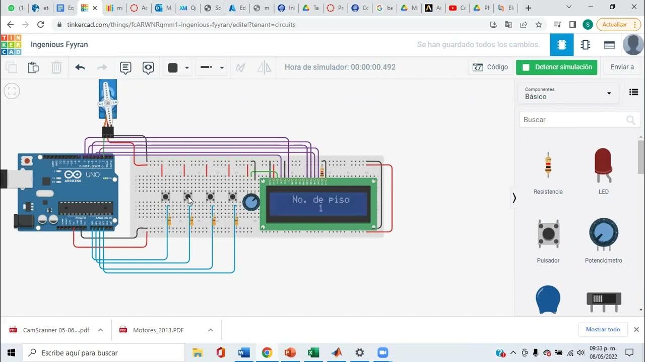 Tinkercad- Simulación elevador de 4 pisos - YouTube