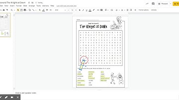 How to complete a digital crossword puzzle in Google Slides