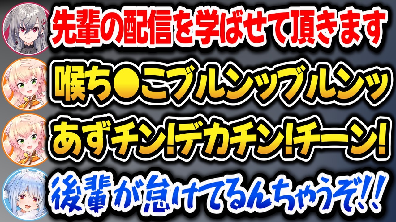 配信を学びに来たリオナに容赦なく先輩の力を見せるぺこねねｗ【ホロライブ切り抜き/兎田ぺこら】
