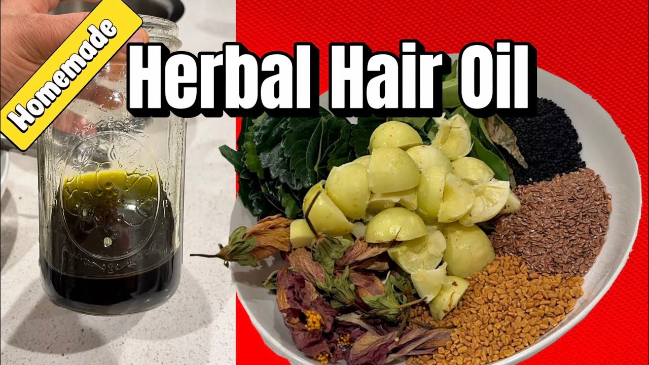 Homemade Hair oil || Herbal Hair oil || hair oil made with flax seeds,kalonji,Methi,hibiscus,Amla…..