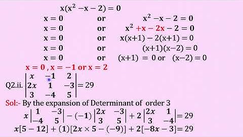 Video 2- Determinants and Matrices( Exercise 4.1 Continued )