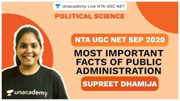 UGC NET SEP 2020 | Important Facts of Public administration | Political  Science | Unacademy Live