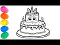 How to draw a unicorn cake
