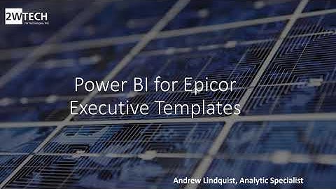 Power BI for Epicor Executive Template