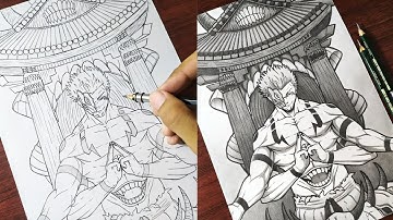 How to Draw "Sukuna (True Form) With Malevolent Shrine" Step by Step (Tutorial) - [Jujutsu Kaisen]
