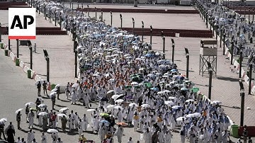 Hajj: Drone video shows thousands taking part in final day of stoning ritual