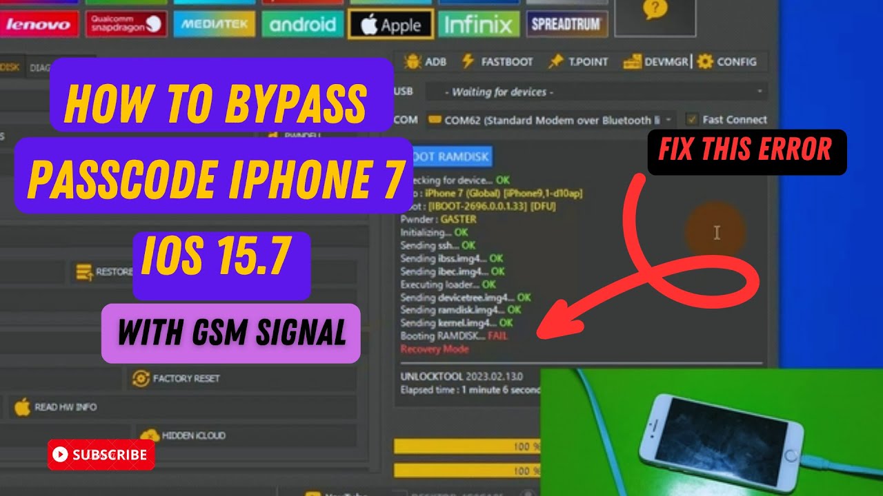 How To Bypass Passcode Iphone7 WITH UnlockTool🔥 || Fix Error