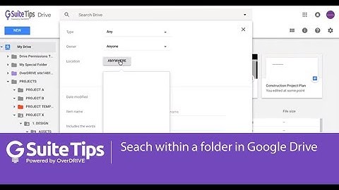 Search within a folder in Google Drive.