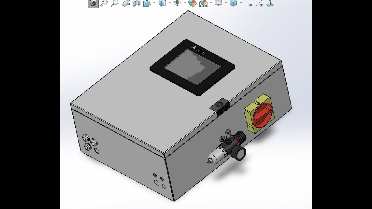 Industrial drill control panel solidworks