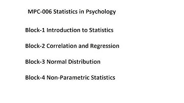IGNOU MAPC MPC006 Statistics in Psychology Index