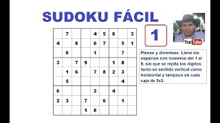 1) Cómo resolver SUDOKU 9X9. FÁCIL. - YouTube