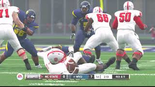 (NC State Wolfpack vs West Virginia Mountaineers)(NCAA 14 Roster Update For 2019 2020 ps3)