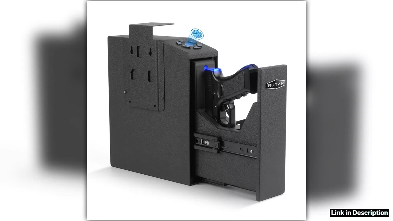 Gun Safe for HandgunBiometric Slider Bedside Handgun SafePistol Lock Case for Nightstand Desk Finge