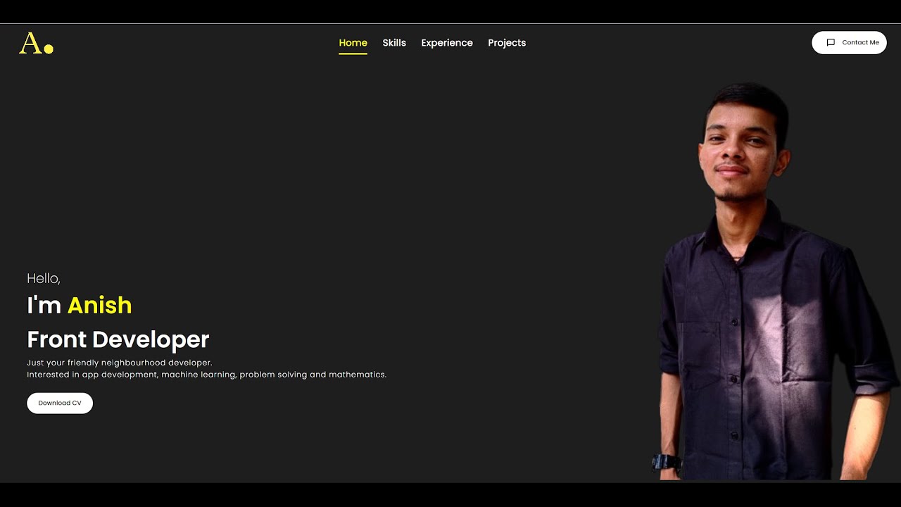 Portfolio Website Using React JS - YouTube
