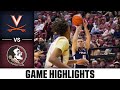 Virginia vs florida state game highlights  202324 acc mens basketball