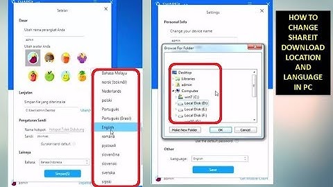 How to Change ShareIt Download Location And Language In PC
