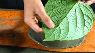 How To Make Cement Leaf Pot - concrete leaf casting - cement leaves - sand and cement